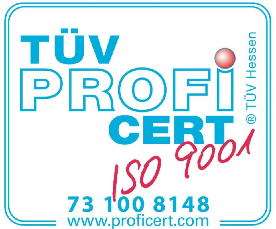 TÜV PROFiCERT ISO 9001, Zertifikat 73 100 8148